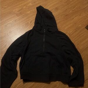 Black Hoodie cropped with Front Pocket xxl